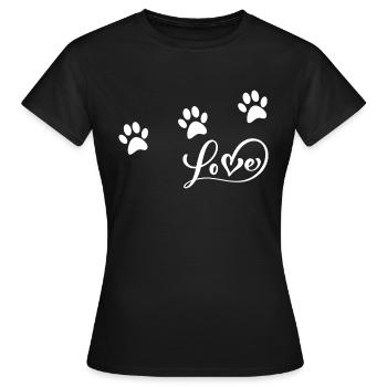 Tierliebhaber-Design mit Pfoten - Frauen T-Shirt - Schwarz - Vorne - AI Model Female 172 dark (172cm)