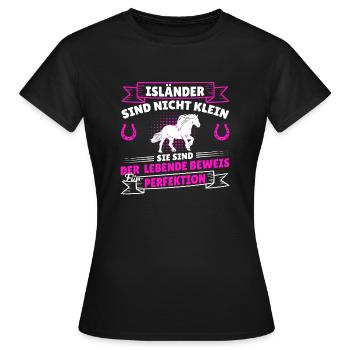 Islandpferd Isländer nicht klein Reitspruch Pony - Frauen T-Shirt - Schwarz - Vorne - AI Model Female 172 dark (172cm)