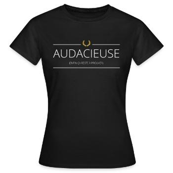 Audacieuse - T-shirt Femme - noir - Devant - AI Model Female 172 dark (172cm)