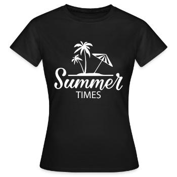 Horaires d’été - T-shirt Femme - noir - Devant - AI Model Female 172 dark (172cm)