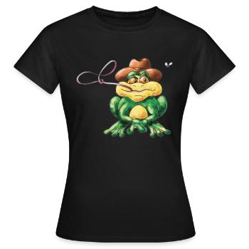 Grenouille au lasso - T-shirt Femme - noir - Devant - AI Model Female 172 dark (172cm)