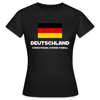 Deutschland Frauenfußball Weltmeisterschaft 2023 - Frauen T-Shirt - Schwarz - Vorne - AI Model Female 172 dark (172cm)