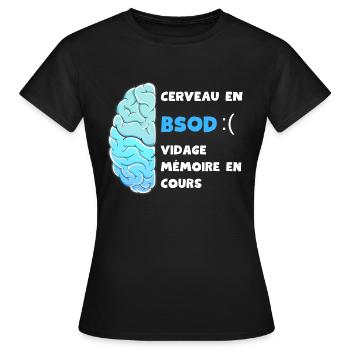 Vidage mémoire en cours. BSOD - T-shirt Femme - noir - Devant - AI Model Female 172 dark (172cm)