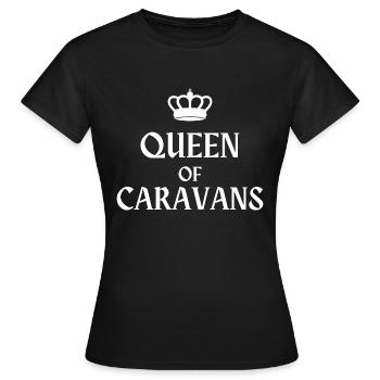 Queen Of Caravans - Für Frauen, die Wohnwagen lieben - Frauen T-Shirt - Schwarz - Vorne - AI Model Female 172 dark (172cm)