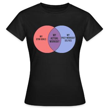 Danse drôle diagramme de Venn Gymnase d’entraînement - T-shirt Femme - noir - Devant - AI Model Female 172 dark (172cm)