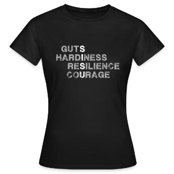 SISU is Guts, Hardiness, Resilience and Courage - Women's T-Shirt - black - Front - AI Model Female 172 dark (172cm)
