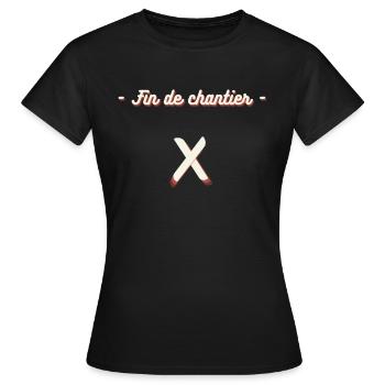 Fin de chantier - T-shirt Femme - noir - Devant - AI Model Female 172 dark (172cm)