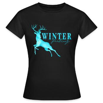 Sensation hivernale - T-shirt Femme - noir - Devant - AI Model Female 172 dark (172cm)