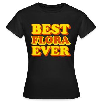 Flora Prénom Drôle Cadeau - T-shirt Femme - noir - Devant - AI Model Female 172 dark (172cm)