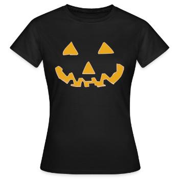 Pumpkin face - Women's T-Shirt - black - Front - AI Model Female 172 dark (172cm)