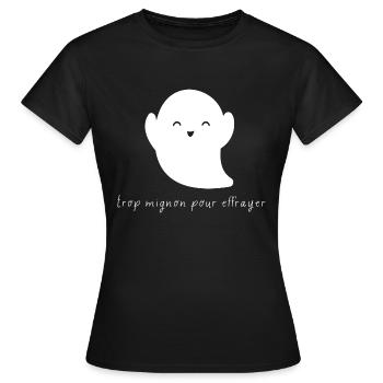 Trop mignon pour effrayer cadeau halloween - T-shirt Femme - noir - Devant - AI Model Female 172 dark (172cm)