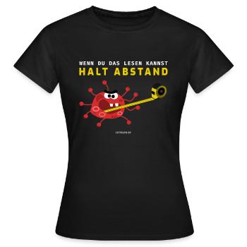 Halt Abstand - Frauen T-Shirt - Schwarz - Vorne - AI Model Female 172 dark (172cm)