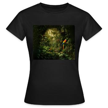 Paradise of parrots - Women's T-Shirt - black - Front - AI Model Female 172 dark (172cm)