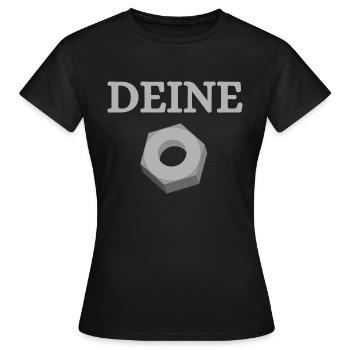 DEINE Mutter - Frauen T-Shirt - Schwarz - Vorne - AI Model Female 172 dark (172cm)