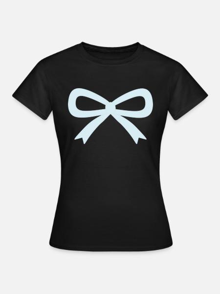 Lichtblauwe strik - Vrouwen T-shirt - zwart