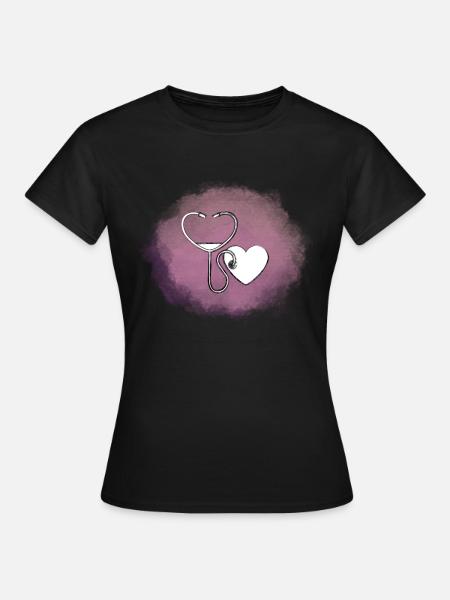 Herz - Frauen T-Shirt - Schwarz
