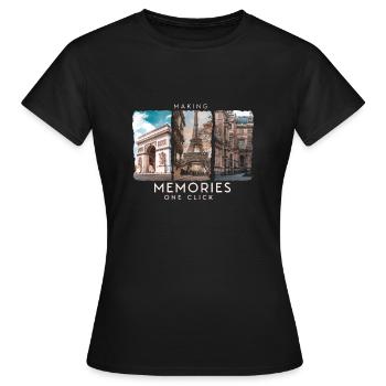 Photographie Mémoire Appareil photo Clic Capture Photographie - T-shirt Femme - noir - Devant - AI Model Female 172 dark (172cm)