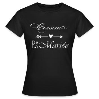Cousin der Braut - Frauen T-Shirt - Schwarz - Vorne - AI Model Female 172 dark (172cm)