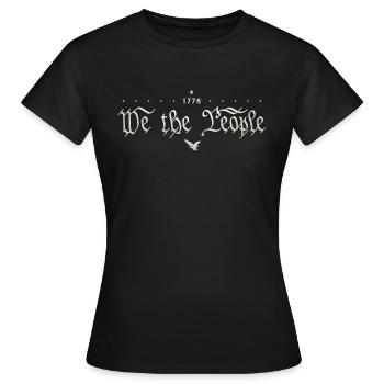 We the People - Founding Fathers Constitution - Women's T-Shirt - black - Front - AI Model Female 172 dark (172cm)