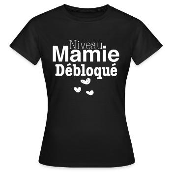 Niveau Mamie débloqué - T-shirt Femme - noir - Devant - AI Model Female 172 dark (172cm)