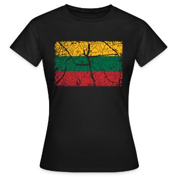 Litauen Flagge - Frauen T-Shirt - Schwarz - Vorne - AI Model Female 172 dark (172cm)