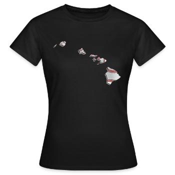 Le vrai baseball sur la carte de l’État d’Hawaï - T-shirt Femme - noir - Devant - AI Model Female 172 dark (172cm)