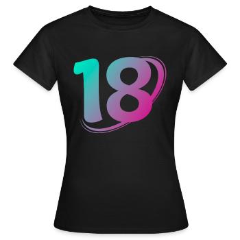 Nummer 18 mehrfarbig - Frauen T-Shirt - Schwarz - Vorne - AI Model Female 172 dark (172cm)
