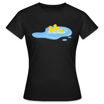 Canards dans une mare - T-shirt Femme - noir - Devant - AI Model Female 172 dark (172cm)