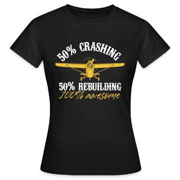 50 per cent crashing 50 rebuilding awesome Design - Women's T-Shirt - black - Front - AI Model Female 172 dark (172cm)