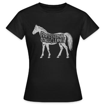 Un design amusant pour les professionnels de l’étable - T-shirt Femme - noir - Devant - AI Model Female 172 dark (172cm)