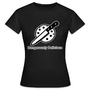 Keks und Messer - Gefährlich leckeres Design - Frauen T-Shirt - Schwarz - Vorne - AI Model Female 172 dark (172cm)