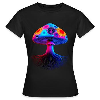 Psychedelic Mushroom - Women's T-Shirt - black - Front - AI Model Female 172 dark (172cm)