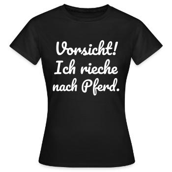 Pferdegeruch bei Reitern im Stall - Frauen T-Shirt - Schwarz - Vorne - AI Model Female 172 dark (172cm)
