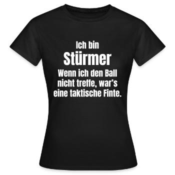Attaquant dans le football - T-shirt Femme - noir - Devant - AI Model Female 172 dark (172cm)