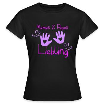 Le préféré de maman et papa - T-shirt Femme - noir - Devant - AI Model Female 172 dark (172cm)