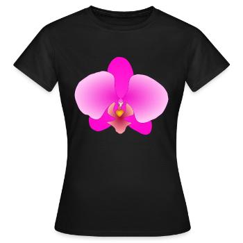 Rosa Orchidee - Frauen T-Shirt - Schwarz - Vorne - AI Model Female 172 dark (172cm)