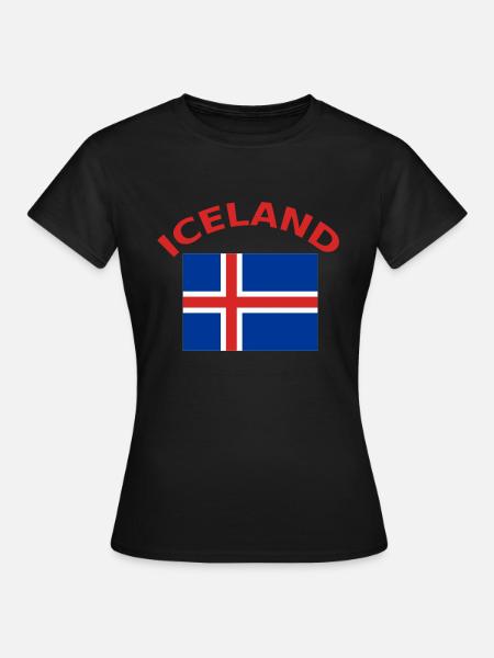 Islande, Islande, drapeau, drapeau - T-shirt Femme - noir