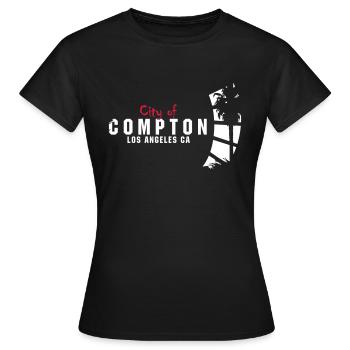 city of compton - Frauen T-Shirt - Schwarz - Vorne - AI Model Female 172 dark (172cm)