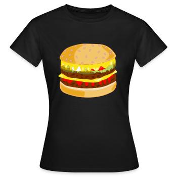 hamburger - T-shirt Femme - noir - Devant - AI Model Female 172 dark (172cm)