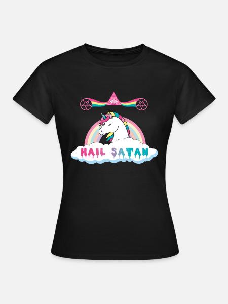 Hagel Satan Einhorn - Frauen T-Shirt - Schwarz