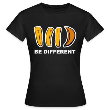Anders, Different, Aussenseiter, Pommes, Geschenk, - Frauen T-Shirt - Schwarz - Vorne - AI Model Female 172 dark (172cm)