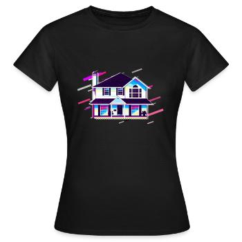 House Residence 80's Retro Purple - T-shirt Femme - noir - Devant - AI Model Female 172 dark (172cm)