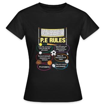 Sportlehrer Sportunterricht Trainer Schule T Shirt - Frauen T-Shirt - Schwarz - Vorne - AI Model Female 172 dark (172cm)