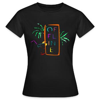 hors ligne multicolore - T-shirt Femme - noir - Devant - AI Model Female 172 dark (172cm)