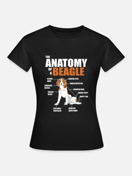 Die Anatomie eines Beagles - lustige Hundebilder - Frauen T-Shirt - Schwarz