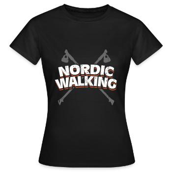 Nordic Walking - T-shirt Femme - noir - Devant - AI Model Female 172 dark (172cm)
