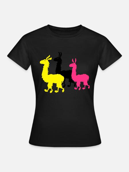 M- Lamas - Frauen T-Shirt - Schwarz