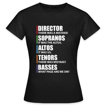 Drôle de musique choriste Chanteur Drôle - T-shirt Femme - noir - Devant - AI Model Female 172 dark (172cm)