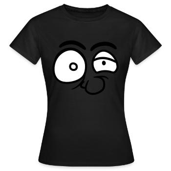 augen nase cool professor wahnsinnig verrueckt ges - Frauen T-Shirt - Schwarz - Vorne - AI Model Female 172 dark (172cm)