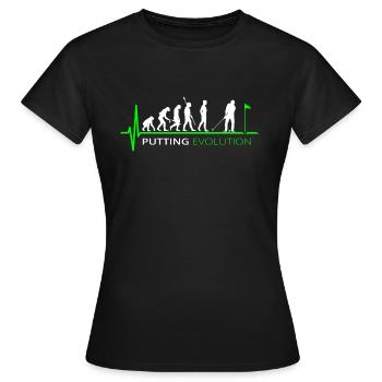 Golf Evolution Golfspieler Putten - Frauen T-Shirt - Schwarz - Vorne - AI Model Female 172 dark (172cm)